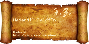 Hadaró Zalán névjegykártya